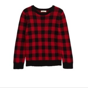 NWT Toddler Boy's Tucker + Tate Buffalo Plaid Sweater, Size 2T - Red